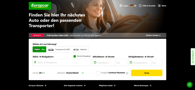 20 Euro Rabatt bei Europcar